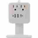 0431804 14627 Ge Surge Protector Wall Tap W Phone Shelf 2.1a Usb Charging Ports 043180146274