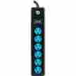 0308780 25115 Ge Uber 6 Outlet Power Strip Black Blue 4 Cord 030878251150