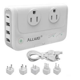 Allwei 713839329319 International Travel Adapter 220v To 110v Power Voltage Converter For