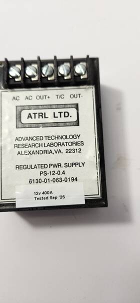 6130-01-063-0194 Atrl Ltd. Ps-12-0.4 Regulated Power Supply 12v 400a Black