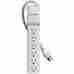 Be106001-06r Belkin 6-outlet Surge Protector White 6ft Cord 722868639757