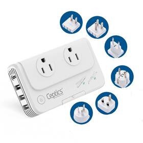 200w Ceptics 850003235110 Travel Voltage Converter -200w Convert 220v To 110v For Curling Iron Straigh