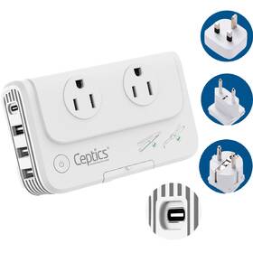 200w Ceptics 850003235134 European Travel Voltage Converter Adapter For Curling Iron Straightene