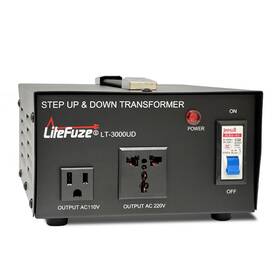 Litefuze 859637005939 3000 Watt Voltage Converter Transformer Step Up/down - 110v To 220v