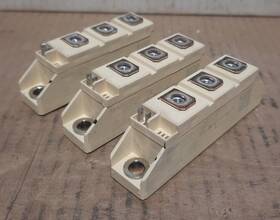 Skkh57 Semikron Skkh57/16e #skkh57/16e Lot Of 3 Thyristor/diode Modules 60a 1600v H103l