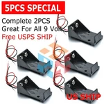 5PCS 2 Wires Dc 9V Cell Volt Battery Storage Clip Holder Box Case Cover Model. Fixed Price $7.95.