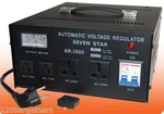 Seven Star AR-3000 Heavy-duty Voltage Converter Stabilizer Watt 110V 220V. Fixed Price $139.95.