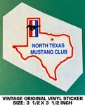 North Texas Mustang Club - Vintage Original Vinyl Decal Sticker 90'S. Fixed Price $9.40.