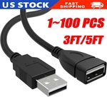 High-speed Usb-usb Extension Cable 2.0 Adapter Extender Cord Male/female Lot. Fixed Price $37.29.