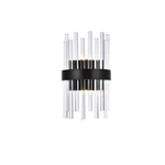 Elegant Lighting Dallas 2 8" Crystal Bath Sconce, Black/clear - 3000W8BK. Fixed Price $169.50.
