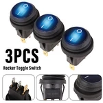 3PCS Blue Led 12V 20A Car Boat On/off Round Waterproof Rocker Toggle Switch. Fixed Price $6.80.