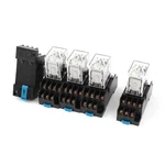 Uxcell 5 Pcs Dc 24V Coil Green Light 4PDT 14 Pins Power Relay Socket Base. Fixed Price $37.18.