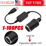 Car Cigarette Lighter Socket Female Converter Usb To 12V Adapter Cable Cord Lot. Fixed Price $187.99.