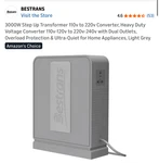 Bestrans Step Up Transformer 110V To 220V Heavy Duty 3000W Converter Grey. Fixed Price $100.00.