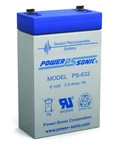 Power-sonic PS-632 Lead Acid Battery Rectangular 6V 3.5AH Rechargeable. Fixed Price $62.07.