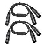 2 Pack Xlr Y Splitter, 1.5FT Female To Dual Male, Balanced Mic Audio Cables. Fixed Price $24.77.