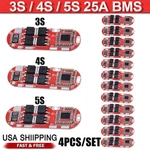 4PC 3S 4S 5S Bms 25A 18650 Lithium Battery Protection Circuit Charging Board Diy. Fixed Price $11.35.