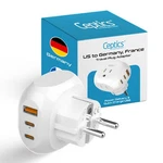 Ceptics European Schuko Travel Adapter Usa To Type E/f Germany, France PTU-9. Fixed Price $17.99.