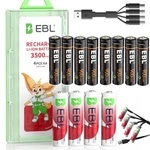 Ebl Aaa Usb Rechargeable Batteries Volt Lithium Li-ion Battery Lot. Fixed Price $132.89.