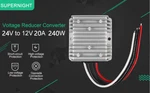 Dc 24V 12V 20A 240W Voltage Reducer Regulator Step Down Converter Waterproof. Fixed Price $16.39.