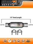 Universal Catalytic Converter Epa Approved 15" Total 2.25 Id In & Out Save $$. Fixed Price $99.55.
