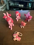 6 Nwot Mlp Pinkie Pie Figurine Set Different Sizes & Key Chain Obo. Fixed Price $14.99.