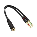 Headset Splitter 3.5MM Jack Dual Male Adapter Mic And Audio Headphone Gold. Fixed Price $7.99.