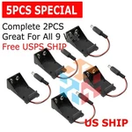 5PCS 2 Wires Dc 9V Cell Volt Battery Storage Clip Holder Box Case Cover Model. Fixed Price $7.95.