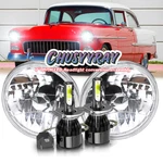 Pair 7" Inch Round Headlights Hi-lo Sealed Beam Fit Chevy Bel 1955-1957. Fixed Price $63.99.