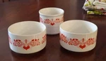 Vintage National Potteries Corporation Ceramic Bowls + Crock Heart Design. Fixed Price $12.00.