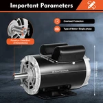 Hp Air Compressor Duty Electric Motor Single Phase 60HZ Shaft 3450RPM Device. Fixed Price $227.53.