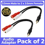 Pack Stereo To 2X3.5MM Female Headphone Mic Y Splitter Cord Adapter. Fixed Price $7.99.