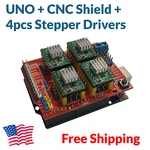 Arduino Cnc Shield Kit - Uno Board + 4X A4988 Drivers Package Deal Free Usa Ship. Fixed Price $23.91.
