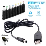 8 IN1 5V To Dc 12V Universal Usb Power Boost Cable 2.1X5.5MM Charger Converter. Fixed Price $10.39.