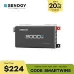Renogy 2000W 24V Pure Sine Wave Inverter 92% Energy Efficiency W/2 Ac Outputs. Fixed Price $279.99.