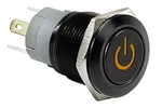 1" Black Stainless Steel Latching Power Switch Orange Amber Led Light 25MM 12V. Fixed Price $15.99.