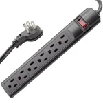 Steren 6-OUTLET, Plastic Surge Protector Strip, 3FT Cord, Right New, Black. Fixed Price $23.13.