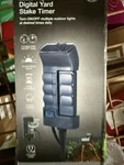 Ge Ultrapro Outdoor Plug-in Digital Yard Stake 6 Grounded Outlets 19" Cord. Fixed Price $25.00.