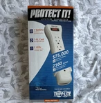 Tripp Lite SUPER7 7-OUTLET Surge Protector, 7-FT Cord, 2160J, White, Power Light. Fixed Price $42.00.