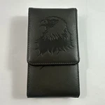 Black Leather Cell Phone Holder American Eagle Holster Real Belt Loop. Fixed Price $34.95.