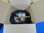 Harris 8700 High Pressure Regulator AR/HE/N2 2500 Psig 3-WAY Foot Hose. Fixed Price $395.00.
