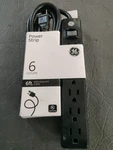 6-OUTLET Surge Protector, 6' Cord, Black. Fixed Price $14.00.