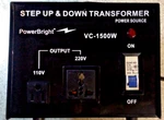 VC1500W Powerbright Step Up & Down Transformer / Converter VC-1500W. Fixed Price $65.00.